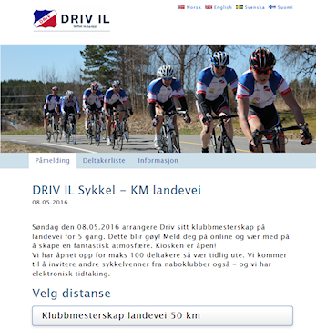 Påmelding klar for KM landevei 2016